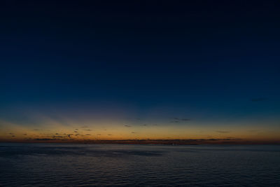 Scenic view of sea against sky at sunset