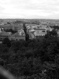 High angle view of cityscape against sky