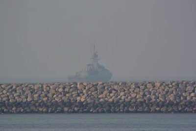 View of sea against clear sky