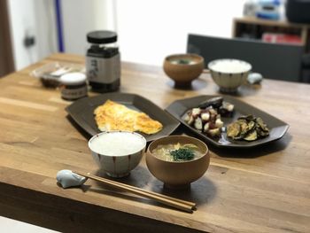 Close-up of food on table