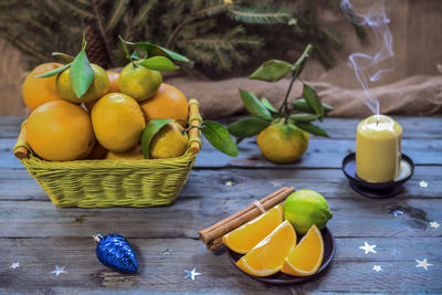 Close-up of fruits in basket
