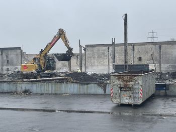 Construction site against sky