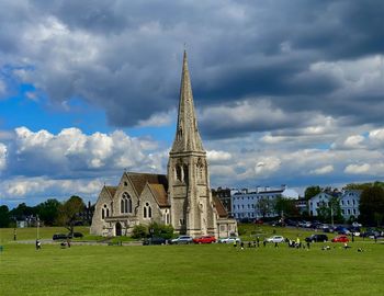 Panoramic view of temple against sky