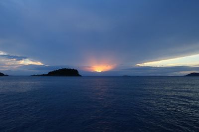 Scenic view of sea during sunset