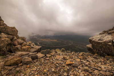 Scenic view of mountains against sky