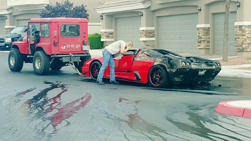 Cars parked in parking lot