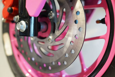 Close-up of motorcycle brake