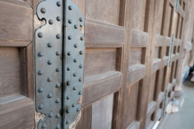 Close-up of wooden door