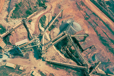 High angle view of construction site