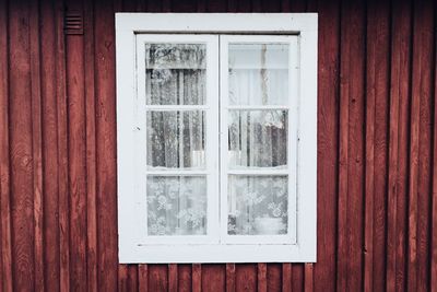 Close-up of window in winter