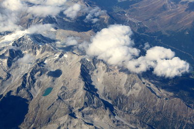 Aerial view of mountain range