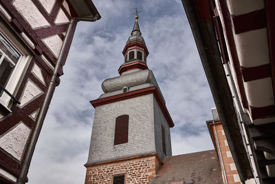 Low angle view of buildings against sky