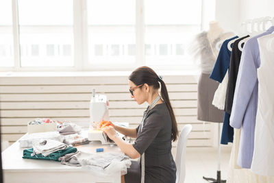 Fashion designer working at studio