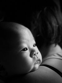 Close-up of mother with cute baby