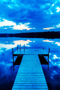 Pier on calm lake