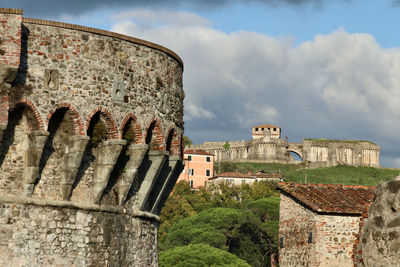 Old ruin building against cloudy sky