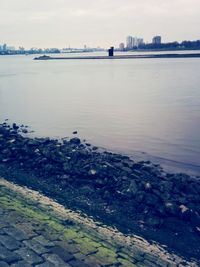 View of buildings in water