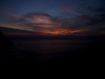 View of calm sea at sunset