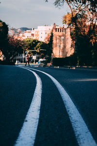 Road in city against sky