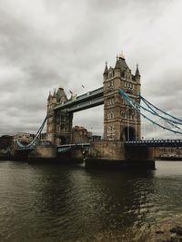 Low angle view of suspension bridge