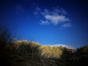 Landscape against blue sky