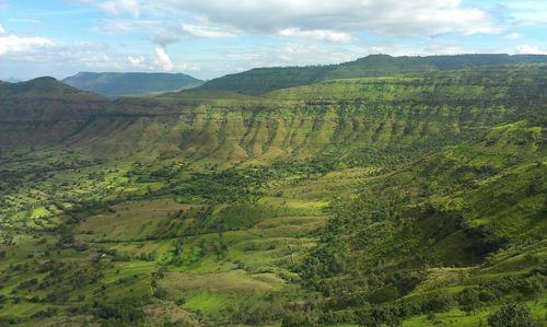 High angle view of landscape against sky