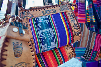 Close-up of multi colored for sale in market