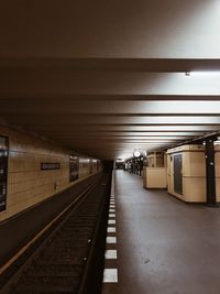 Empty railroad station platform