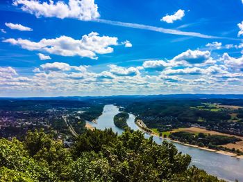 Scenic view of river against sky