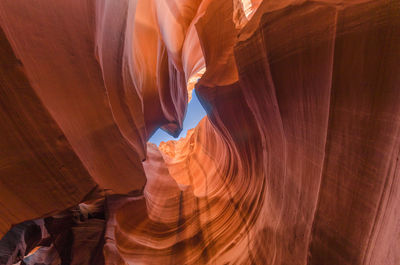 Low angle view of rock formation