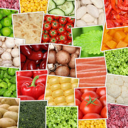 High angle view of multi colored fruits in container