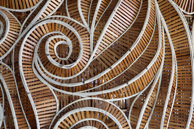 High angle view of spiral staircase in building