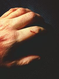 Close-up of person hand