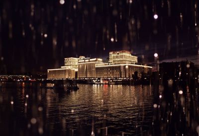 Illuminated city at night