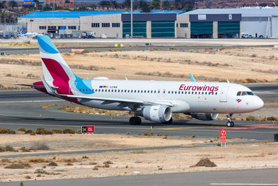 Airplane on airport runway