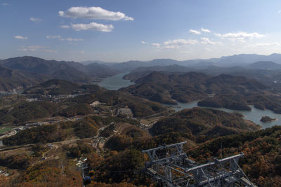 High angle view of landscape against sky