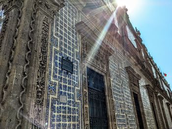 Low angle view of old building against sky