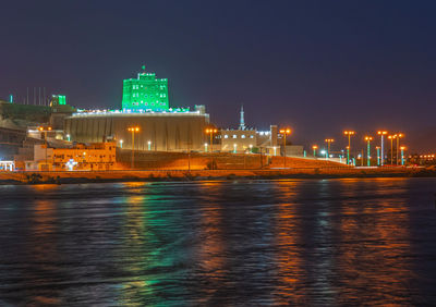 Illuminated city at night