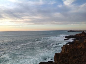 View of sea against cloudy sky