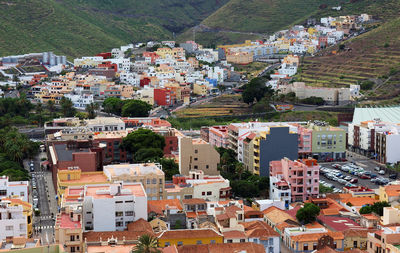 High angle shot of residential district