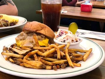 Close-up of food on table