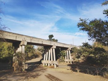 Low angle view of bridge against sky