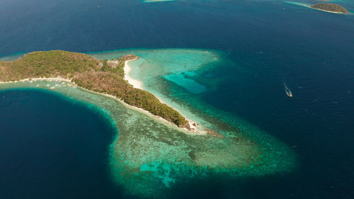 High angle view of sea shore