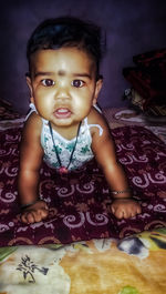 Portrait of cute girl at home