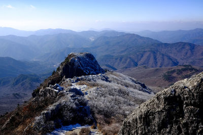 Scenic view of mountains against sky