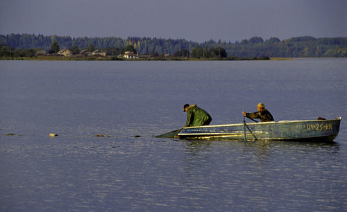 Fishermen returning from the day's work.