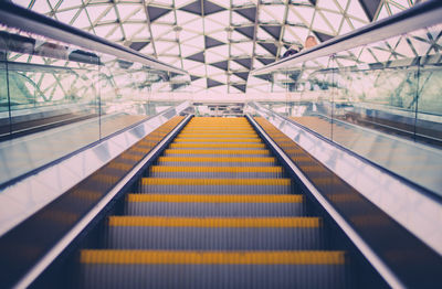 Low angle view of escalator