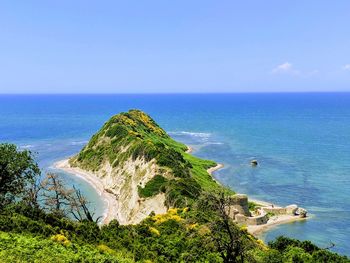 High angle view of sea against sky