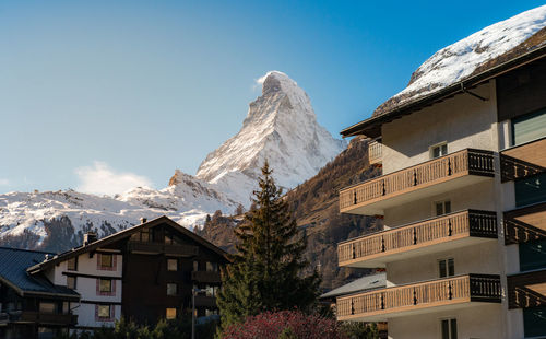 Wooden house at zermatt, switzerland