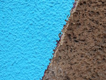 High angle view of blue sea shore